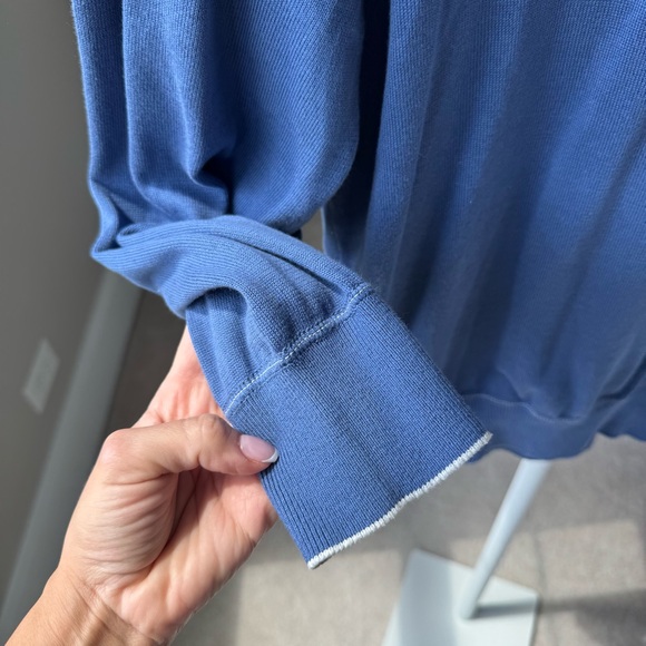 Brunello Cucinelli Contrast-Tipped Cotton-Jersey Sweatshirt - Picture 6 of 9